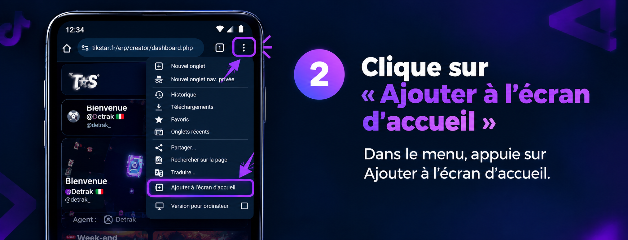 Étape 2 - Ajouter à l'écran d'accueil Android