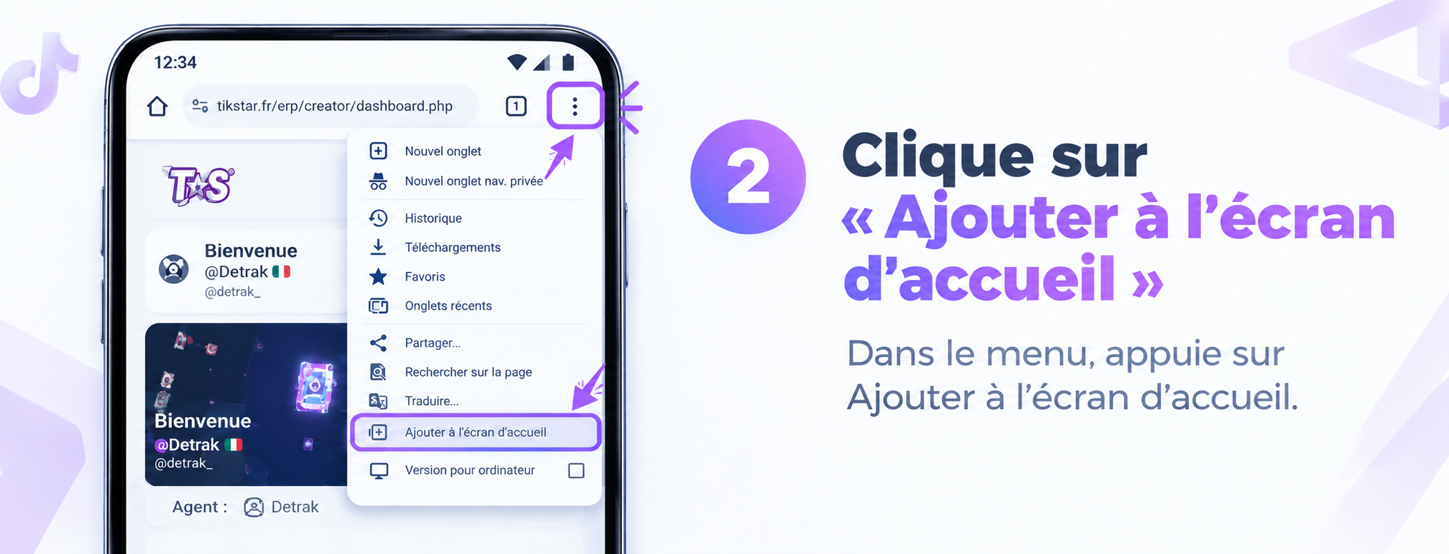 Étape 2 - Ajouter à l'écran d'accueil Android